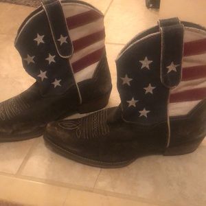 Roper Women's American Flag Ankle Boots patriotic